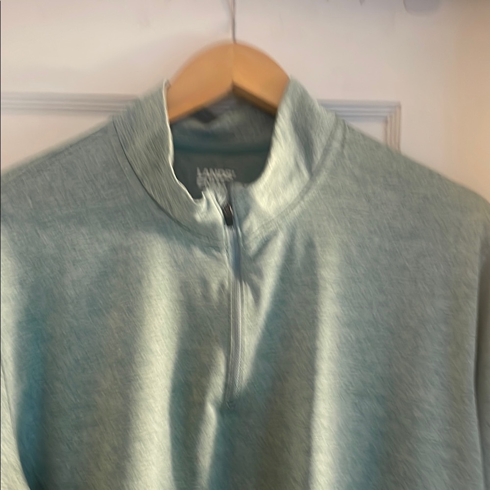 Lands' End Men's Gray Quarter-Zip Sweater